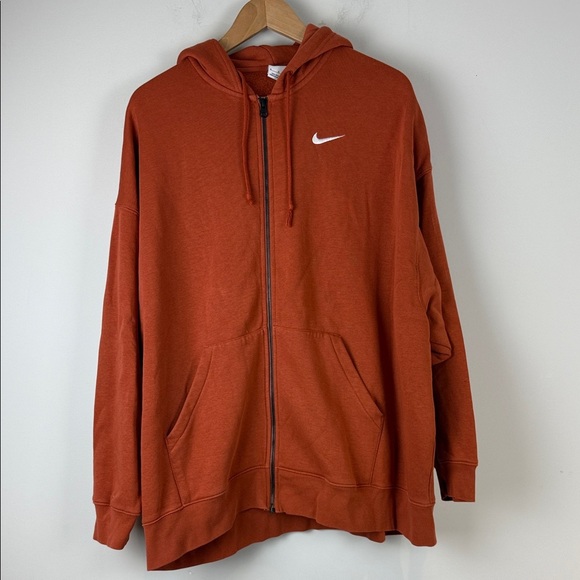 Nike Burnt Orange Full-Zip Hoodie Medium - Picture 1 of 6